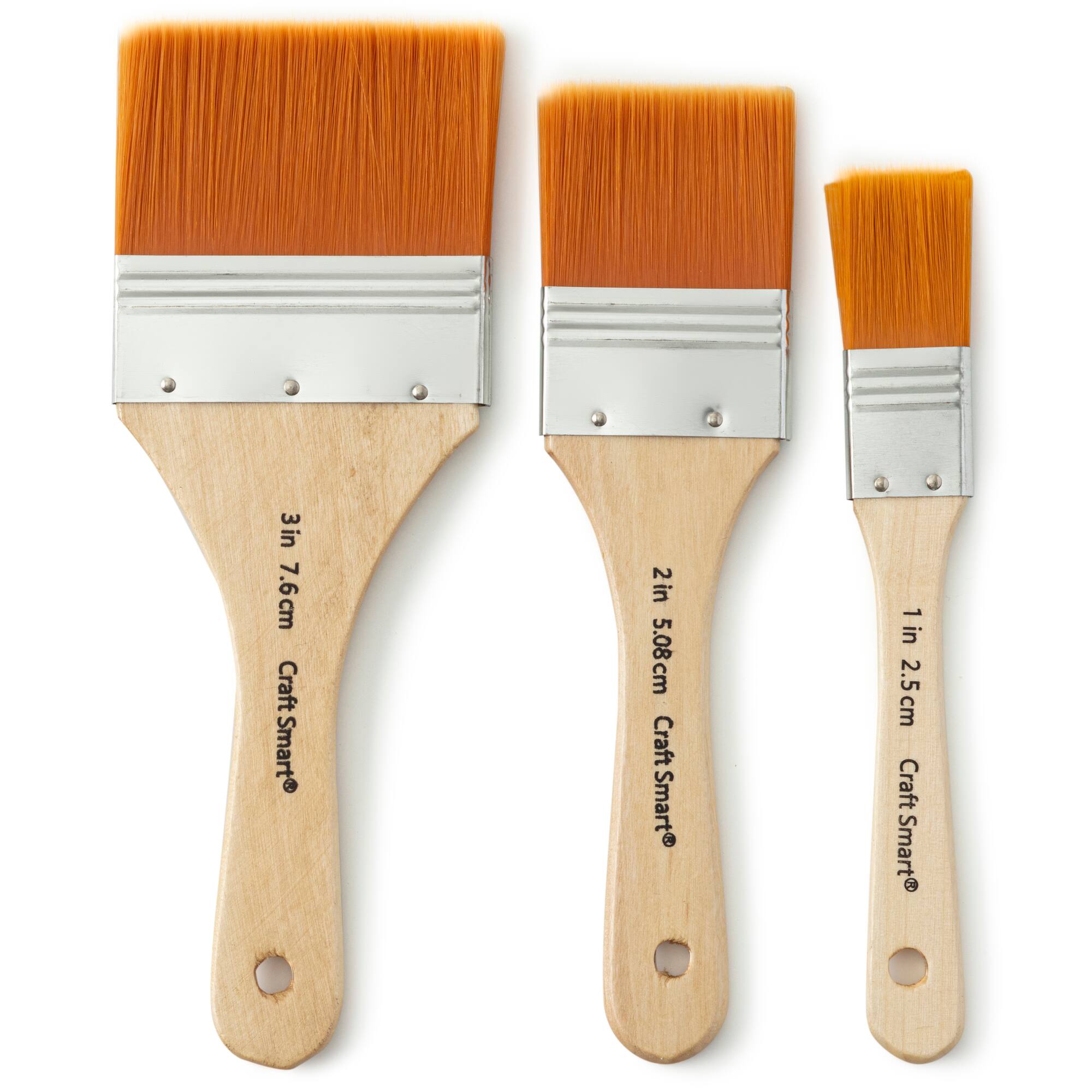 Gold Taklon Large Area Flat Brush Pack by Craft Smart®